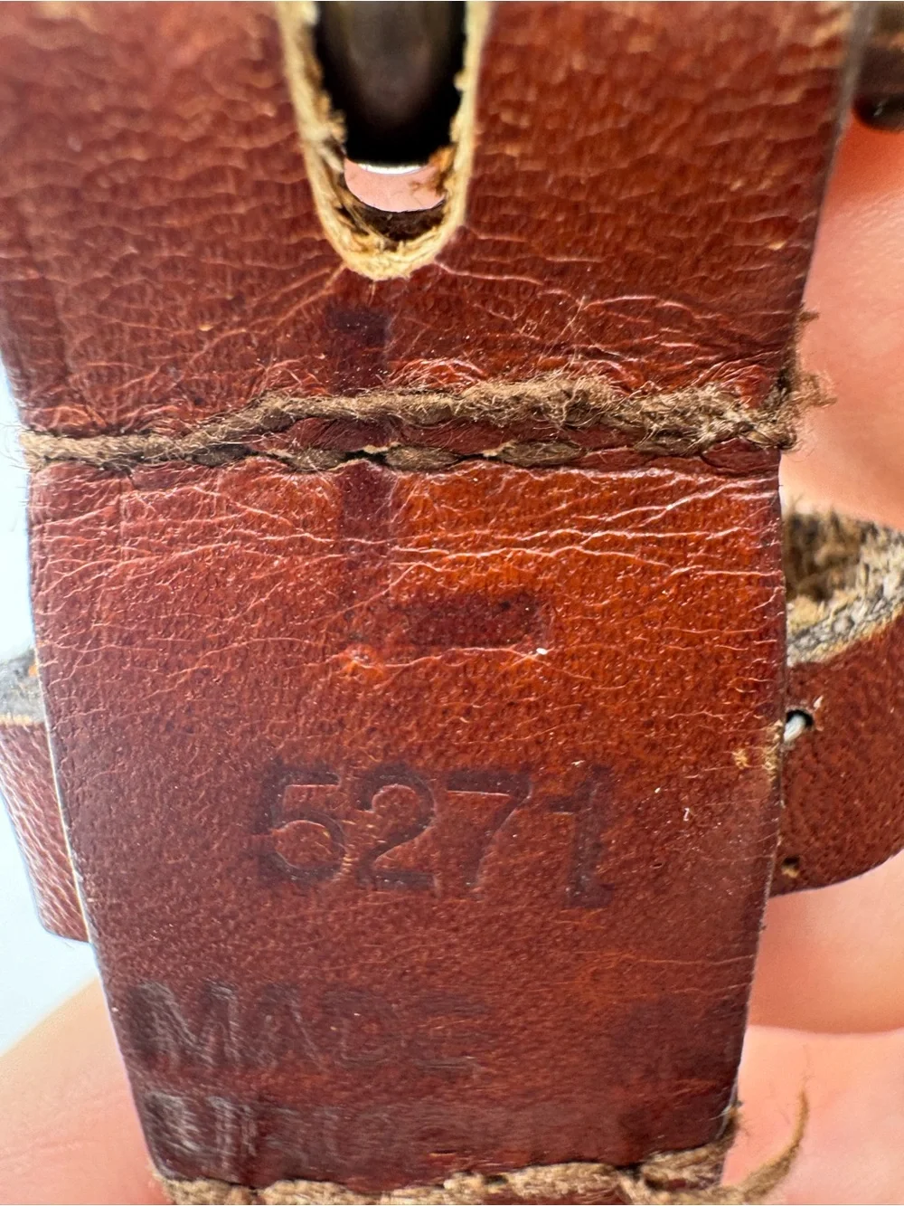 Vintage Brown Leather Made in Uruguay Latch and Loop Buckle Belt READ FOR SIZE